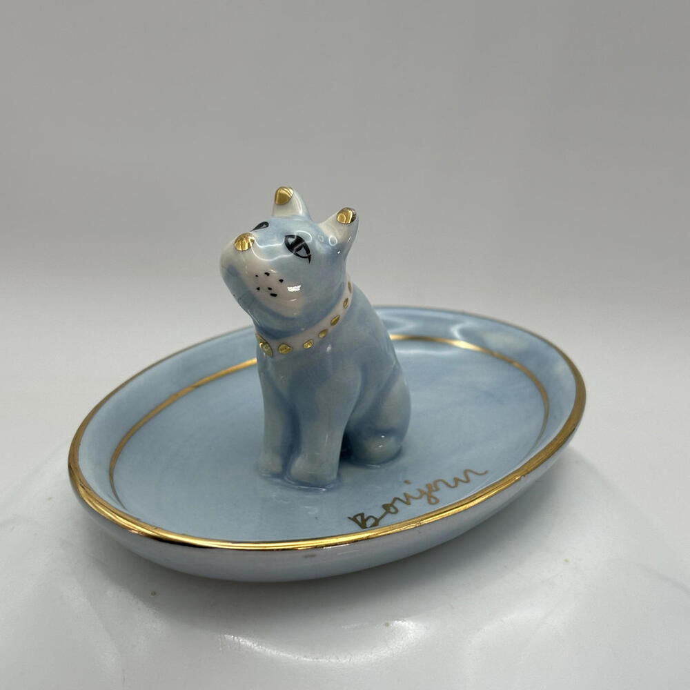 Charming Blue Dog Figurine with Dish by Anthropologie